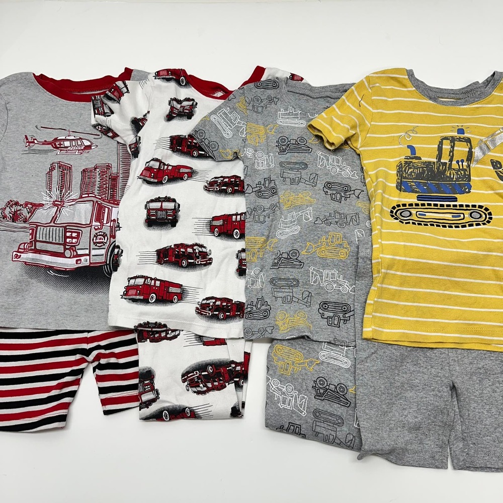 Kid's Headquarters Construction & Firetruck Snug Fit Pajama Lot Boy's Size 60